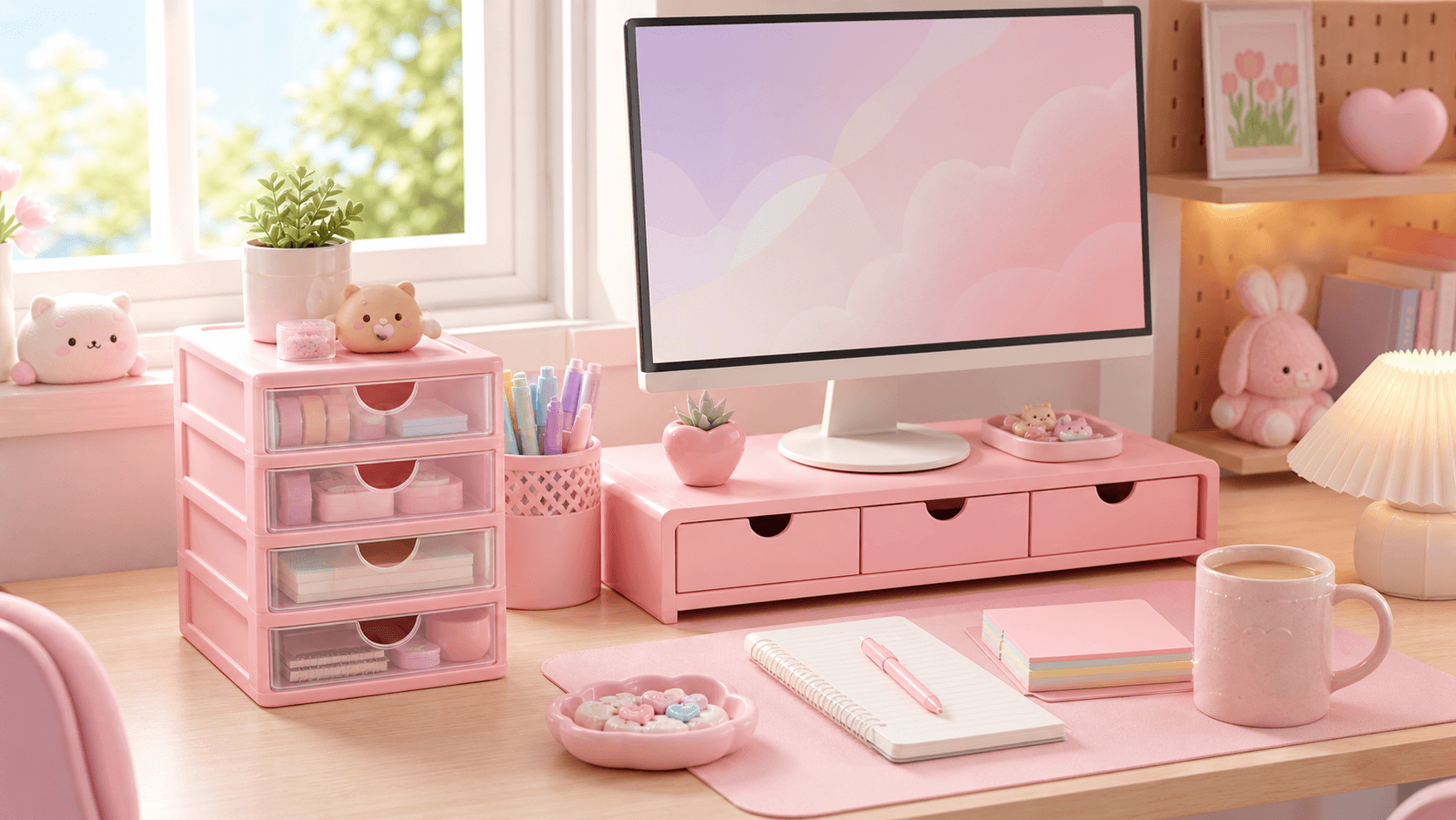 Cute Pink Desk Organization Ideas for a Cleaner Kawaii Setup