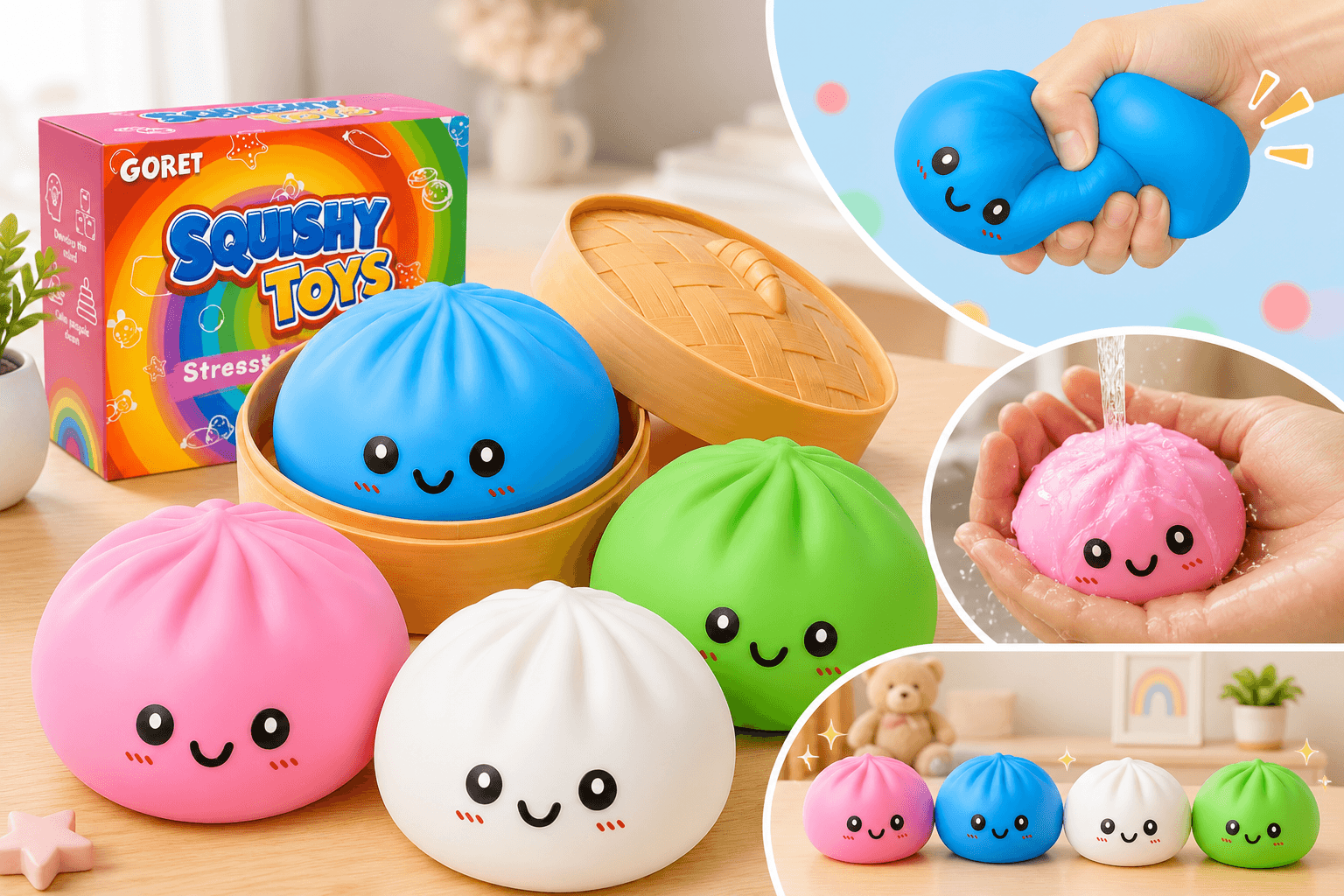 GORET Kawaii Dumpling Squishy Stress Toys