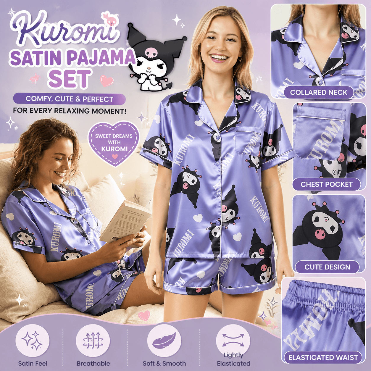 Get Trend Kuromi Sanrio Women’s Clothing