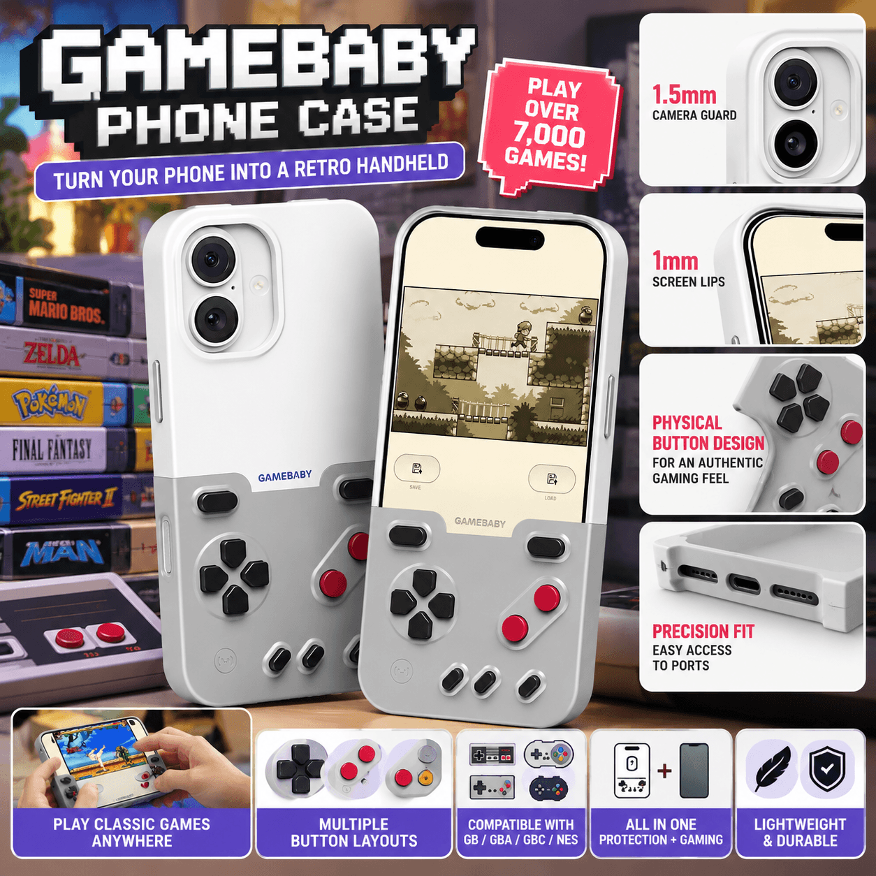 GameBaby Handheld Physical Smartphone Controller