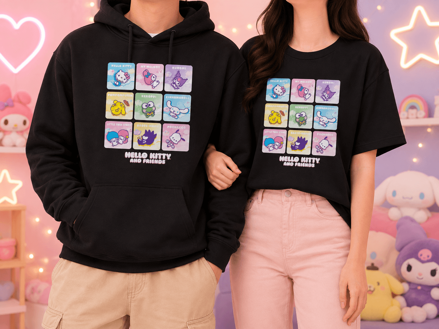 Hello Kitty and Friends Square Graphic Pullover Hoodie