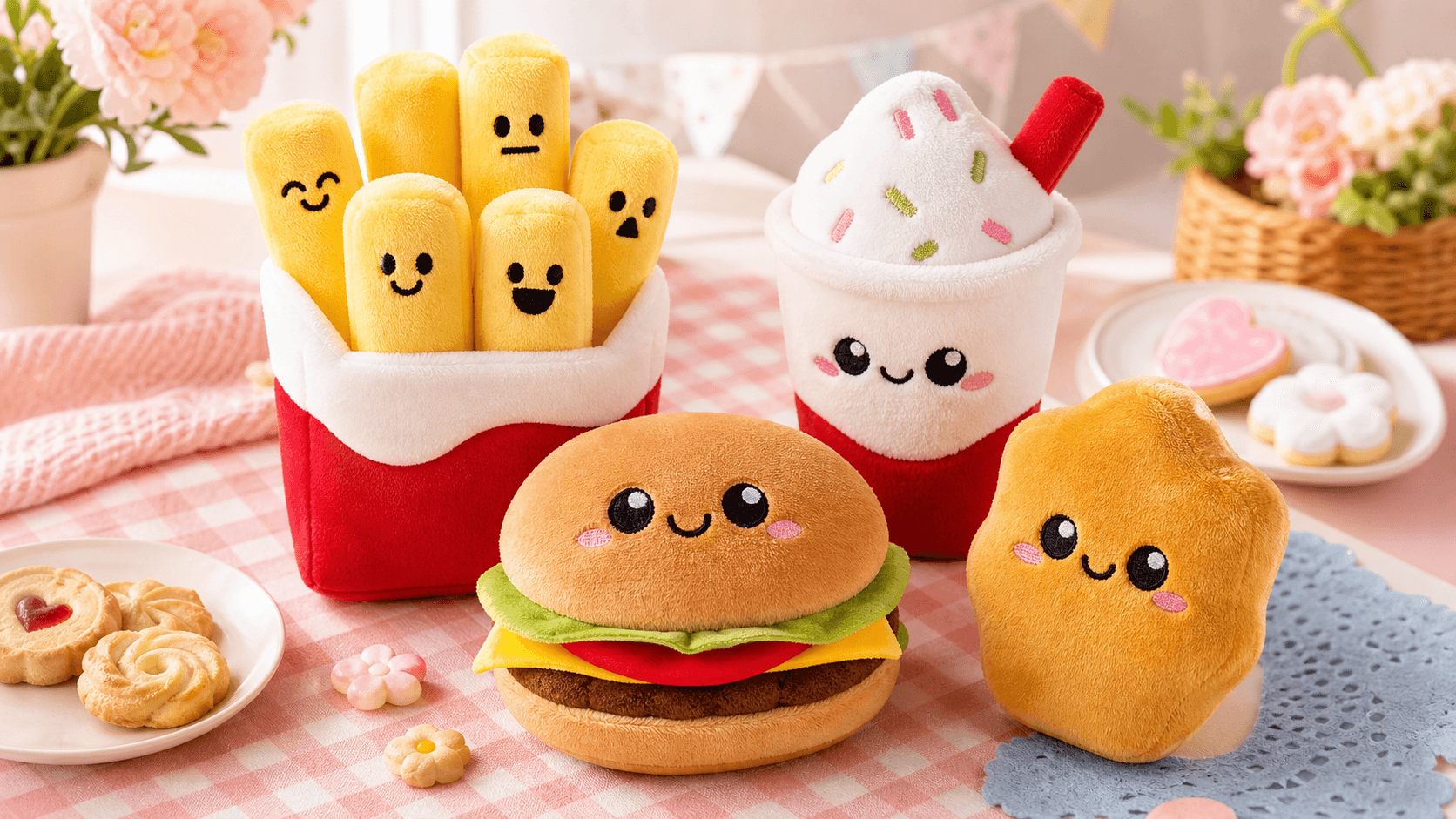 JOYIN Emotional Support Fast Food Plushies Set