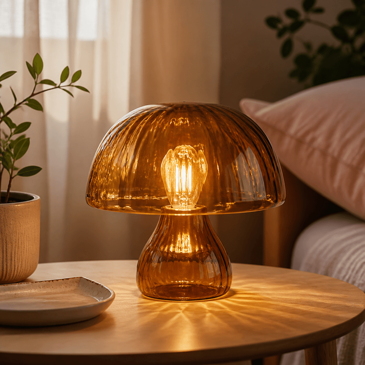 ONEWISH Mushroom Nightstand Lamp
