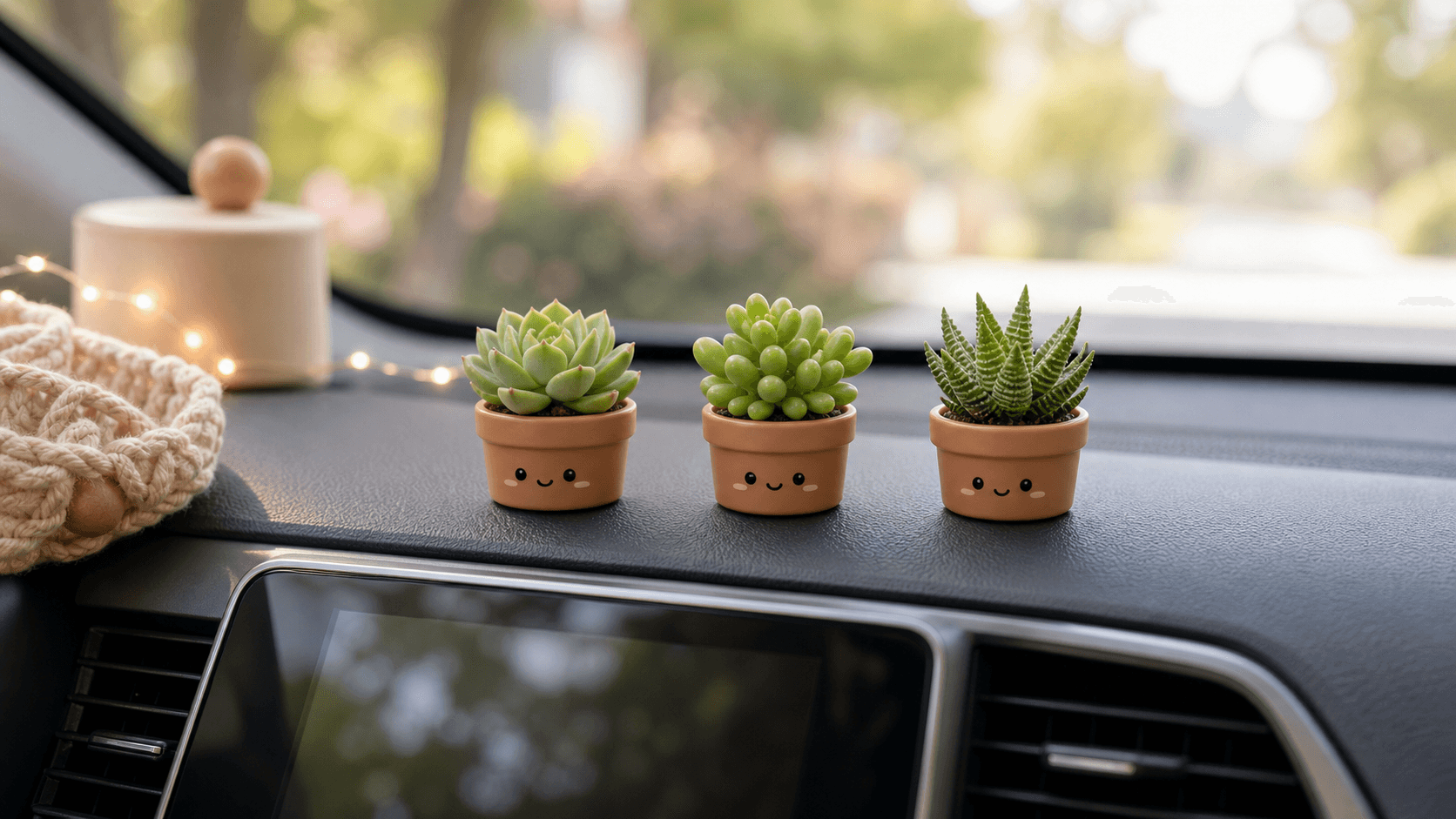 Wyuoot Mini Succulent Dashboard Decorations